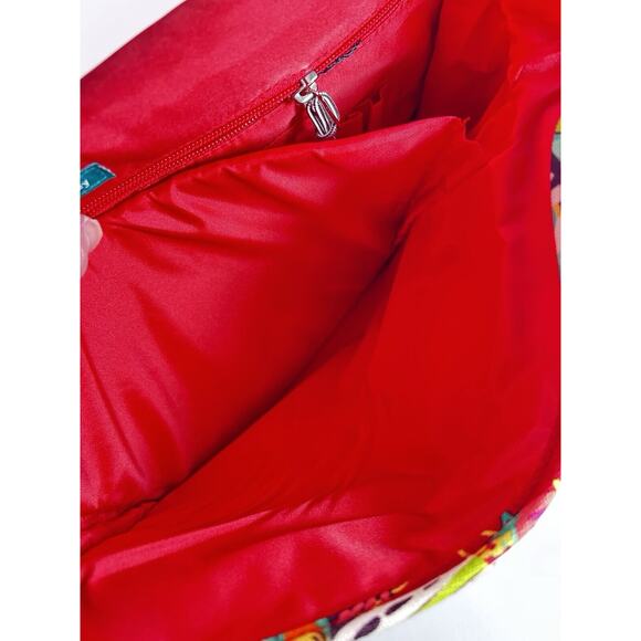 Vera Bradley RUMBA Messenger Laptop Weekender Bag Tropical Floral Pink EUC - Picture 12 of 14